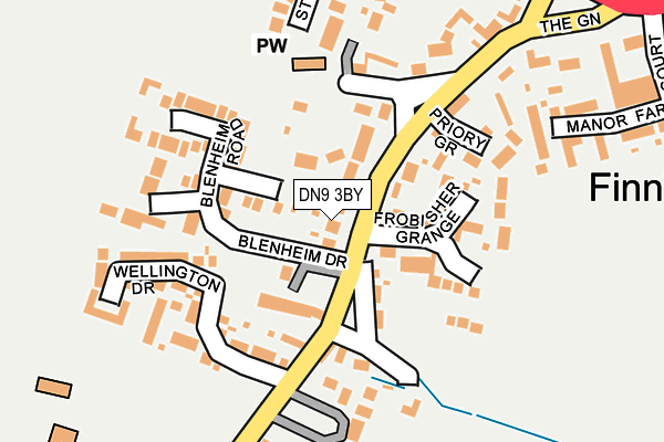 DN9 3BY map - OS OpenMap – Local (Ordnance Survey)
