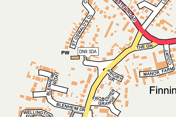 DN9 3DA map - OS OpenMap – Local (Ordnance Survey)