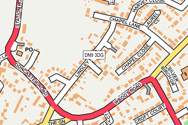 DN9 3DG map - OS OpenMap – Local (Ordnance Survey)