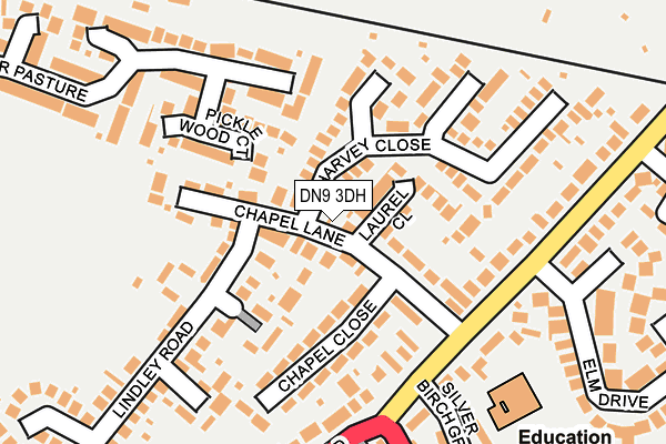 DN9 3DH map - OS OpenMap – Local (Ordnance Survey)