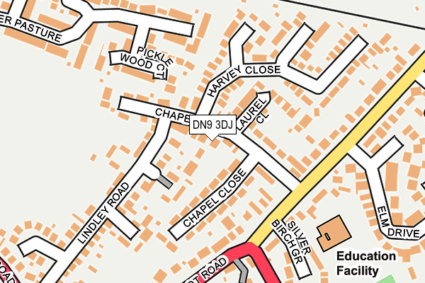 DN9 3DJ map - OS OpenMap – Local (Ordnance Survey)