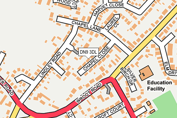 DN9 3DL map - OS OpenMap – Local (Ordnance Survey)
