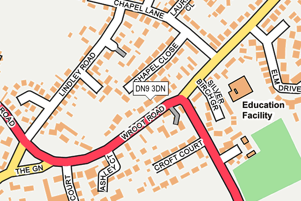 DN9 3DN map - OS OpenMap – Local (Ordnance Survey)