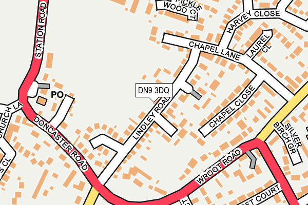 DN9 3DQ map - OS OpenMap – Local (Ordnance Survey)