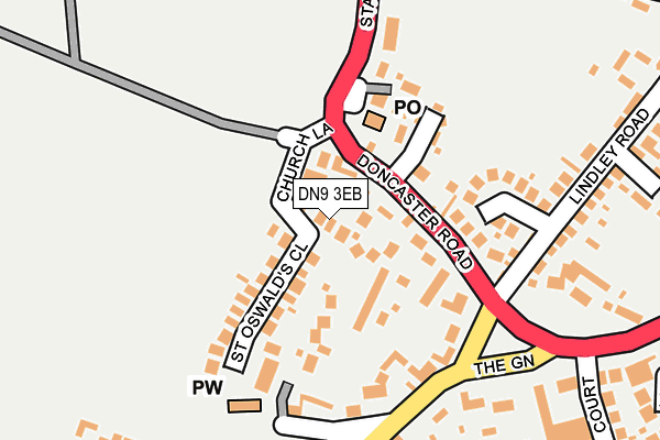 DN9 3EB map - OS OpenMap – Local (Ordnance Survey)