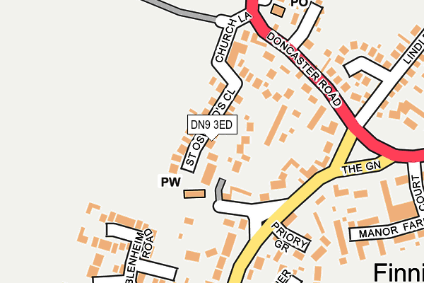 DN9 3ED map - OS OpenMap – Local (Ordnance Survey)
