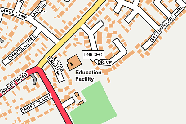 DN9 3EG map - OS OpenMap – Local (Ordnance Survey)