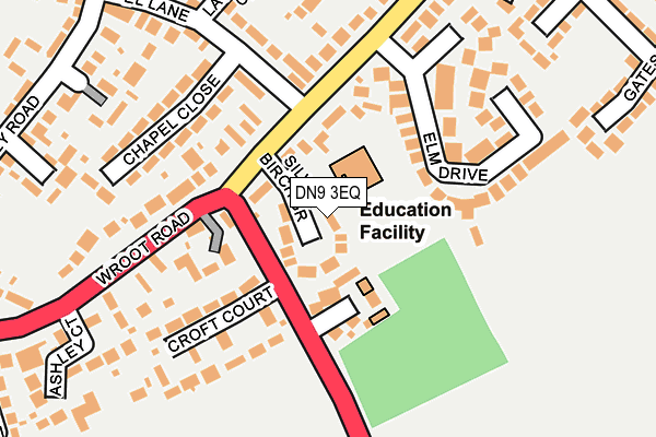 DN9 3EQ map - OS OpenMap – Local (Ordnance Survey)