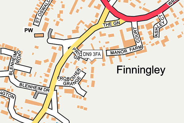 DN9 3FA map - OS OpenMap – Local (Ordnance Survey)