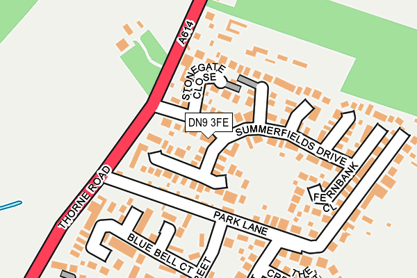 DN9 3FE map - OS OpenMap – Local (Ordnance Survey)