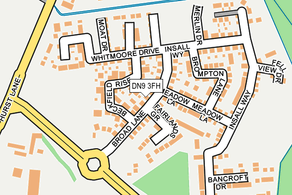 DN9 3FH map - OS OpenMap – Local (Ordnance Survey)