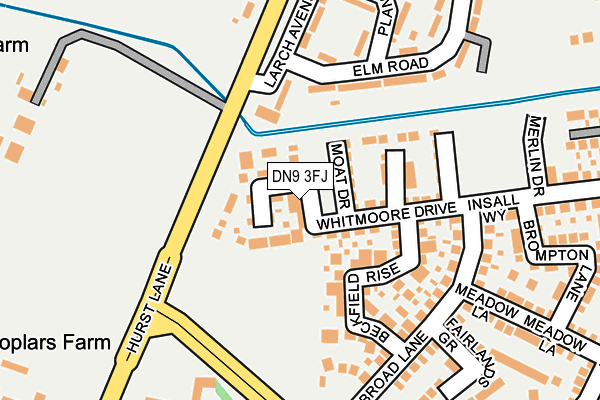 DN9 3FJ map - OS OpenMap – Local (Ordnance Survey)