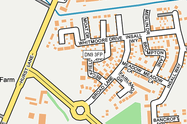 DN9 3FP map - OS OpenMap – Local (Ordnance Survey)