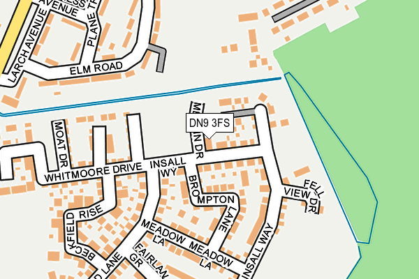 DN9 3FS map - OS OpenMap – Local (Ordnance Survey)