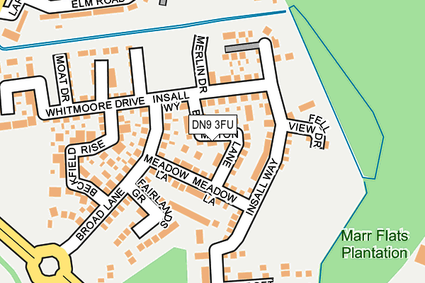 DN9 3FU map - OS OpenMap – Local (Ordnance Survey)
