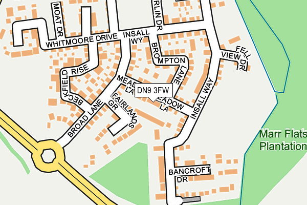 DN9 3FW map - OS OpenMap – Local (Ordnance Survey)