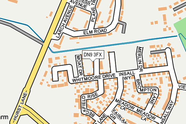 DN9 3FX map - OS OpenMap – Local (Ordnance Survey)