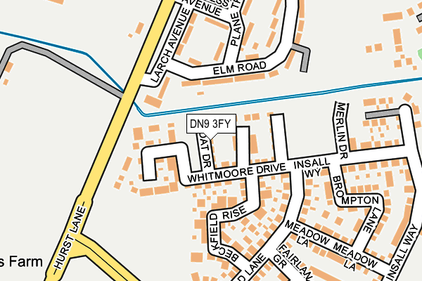 DN9 3FY map - OS OpenMap – Local (Ordnance Survey)