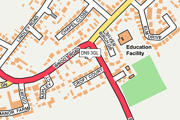 DN9 3GL map - OS OpenMap – Local (Ordnance Survey)