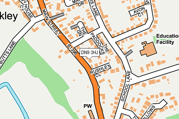 DN9 3HJ map - OS OpenMap – Local (Ordnance Survey)