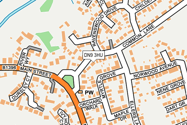DN9 3HU map - OS OpenMap – Local (Ordnance Survey)