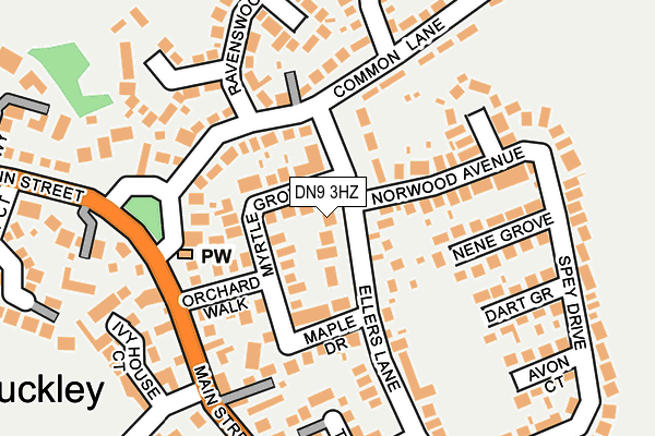 DN9 3HZ map - OS OpenMap – Local (Ordnance Survey)