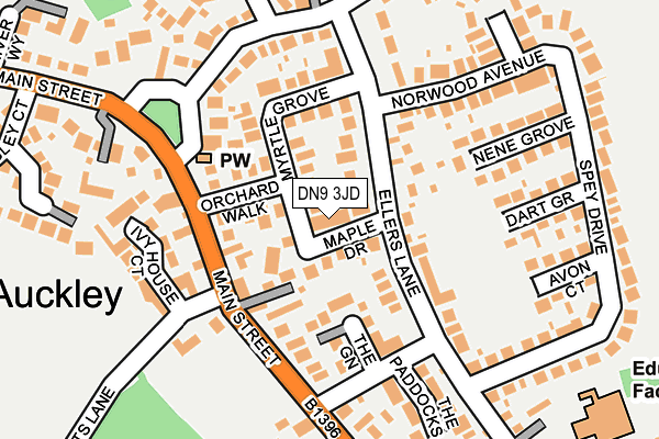 DN9 3JD map - OS OpenMap – Local (Ordnance Survey)