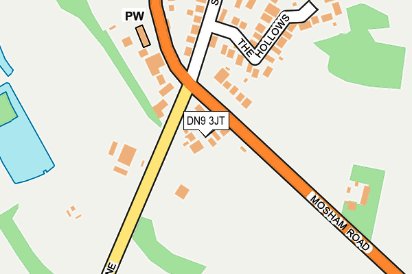DN9 3JT map - OS OpenMap – Local (Ordnance Survey)