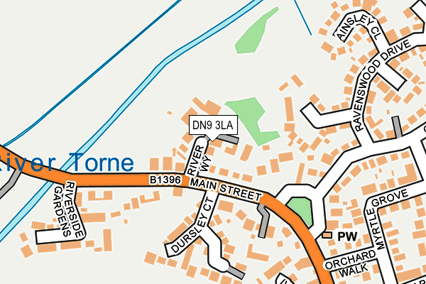 DN9 3LA map - OS OpenMap – Local (Ordnance Survey)