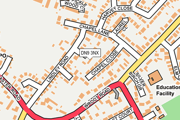 DN9 3NX map - OS OpenMap – Local (Ordnance Survey)