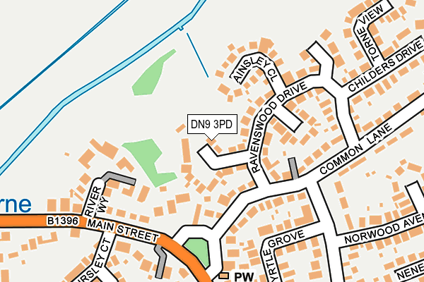 DN9 3PD map - OS OpenMap – Local (Ordnance Survey)
