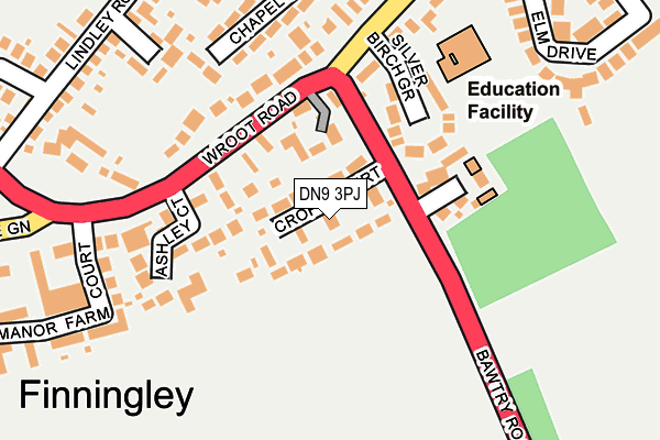 DN9 3PJ map - OS OpenMap – Local (Ordnance Survey)