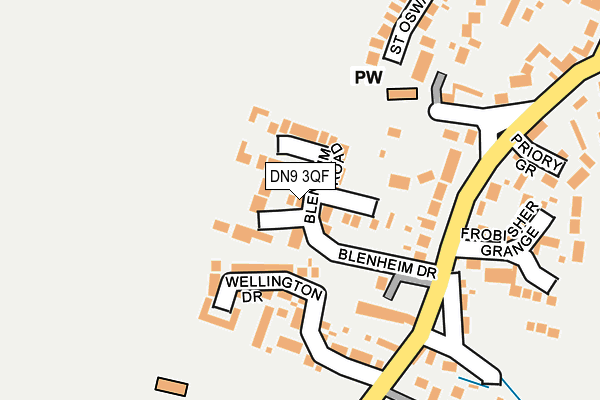 DN9 3QF map - OS OpenMap – Local (Ordnance Survey)