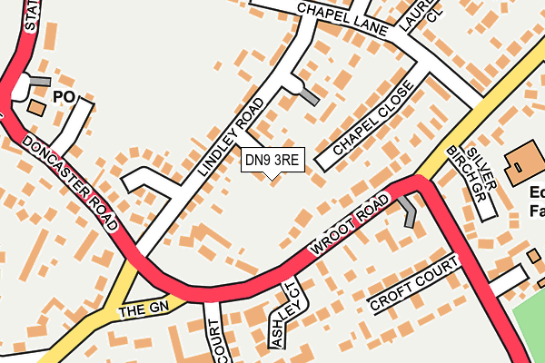 DN9 3RE map - OS OpenMap – Local (Ordnance Survey)
