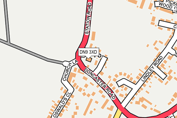 DN9 3XD map - OS OpenMap – Local (Ordnance Survey)
