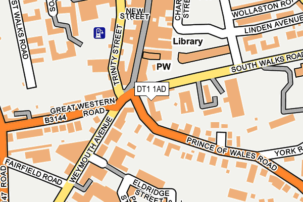 DT1 1AD map - OS OpenMap – Local (Ordnance Survey)