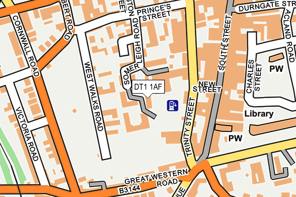 DT1 1AF map - OS OpenMap – Local (Ordnance Survey)