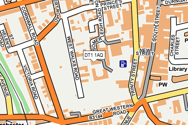 DT1 1AQ map - OS OpenMap – Local (Ordnance Survey)