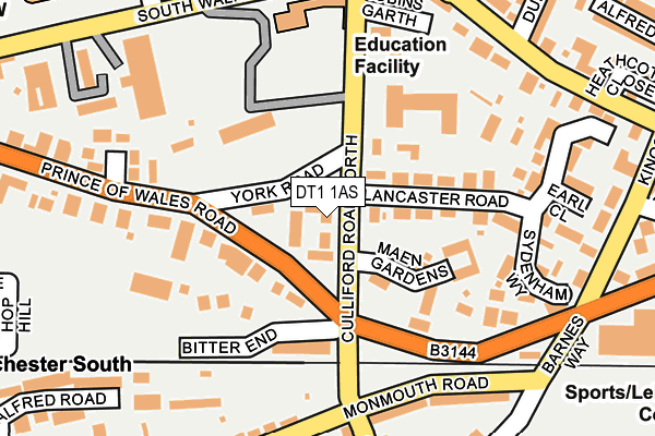 DT1 1AS map - OS OpenMap – Local (Ordnance Survey)