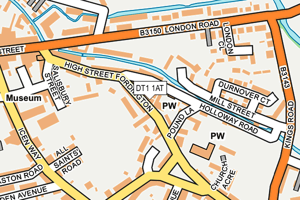 DT1 1AT map - OS OpenMap – Local (Ordnance Survey)