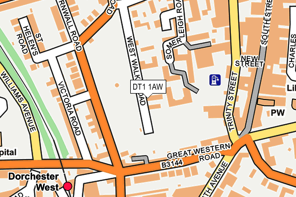 DT1 1AW map - OS OpenMap – Local (Ordnance Survey)