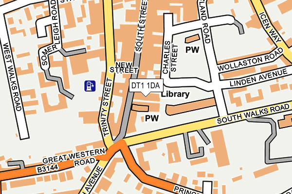 DT1 1DA map - OS OpenMap – Local (Ordnance Survey)