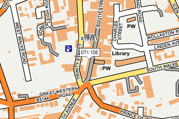 DT1 1DE map - OS OpenMap – Local (Ordnance Survey)