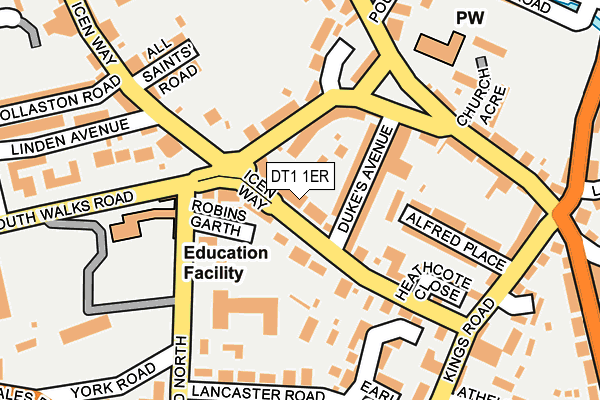 DT1 1ER map - OS OpenMap – Local (Ordnance Survey)