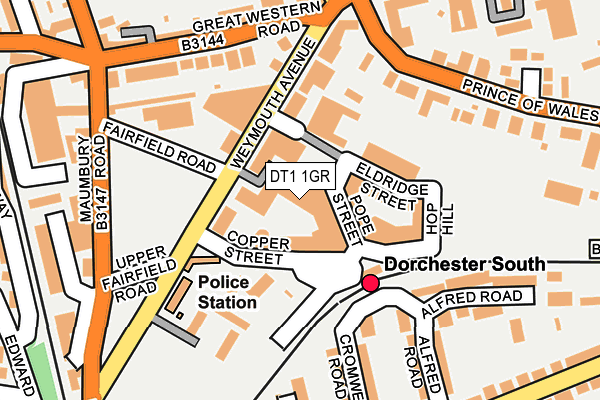 DT1 1GR map - OS OpenMap – Local (Ordnance Survey)