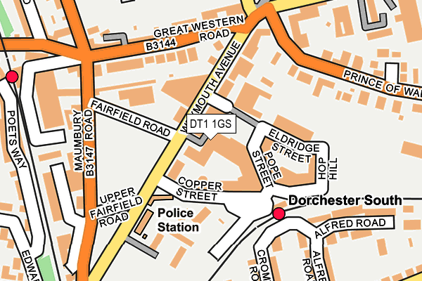 DT1 1GS map - OS OpenMap – Local (Ordnance Survey)