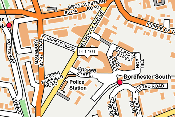 DT1 1GT map - OS OpenMap – Local (Ordnance Survey)