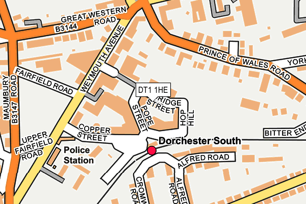 DT1 1HE map - OS OpenMap – Local (Ordnance Survey)