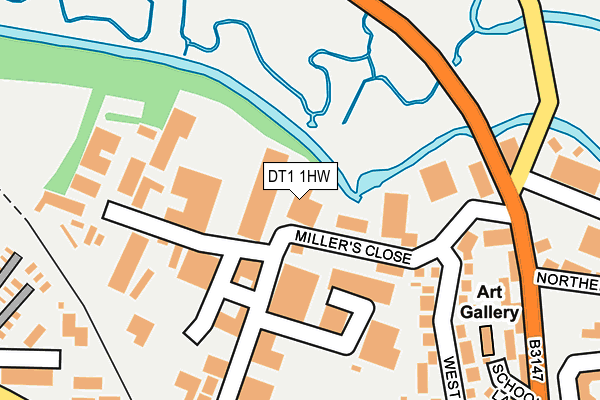 DT1 1HW map - OS OpenMap – Local (Ordnance Survey)