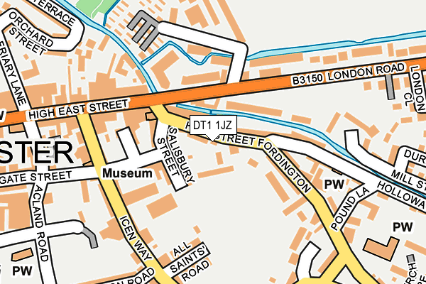 DT1 1JZ map - OS OpenMap – Local (Ordnance Survey)